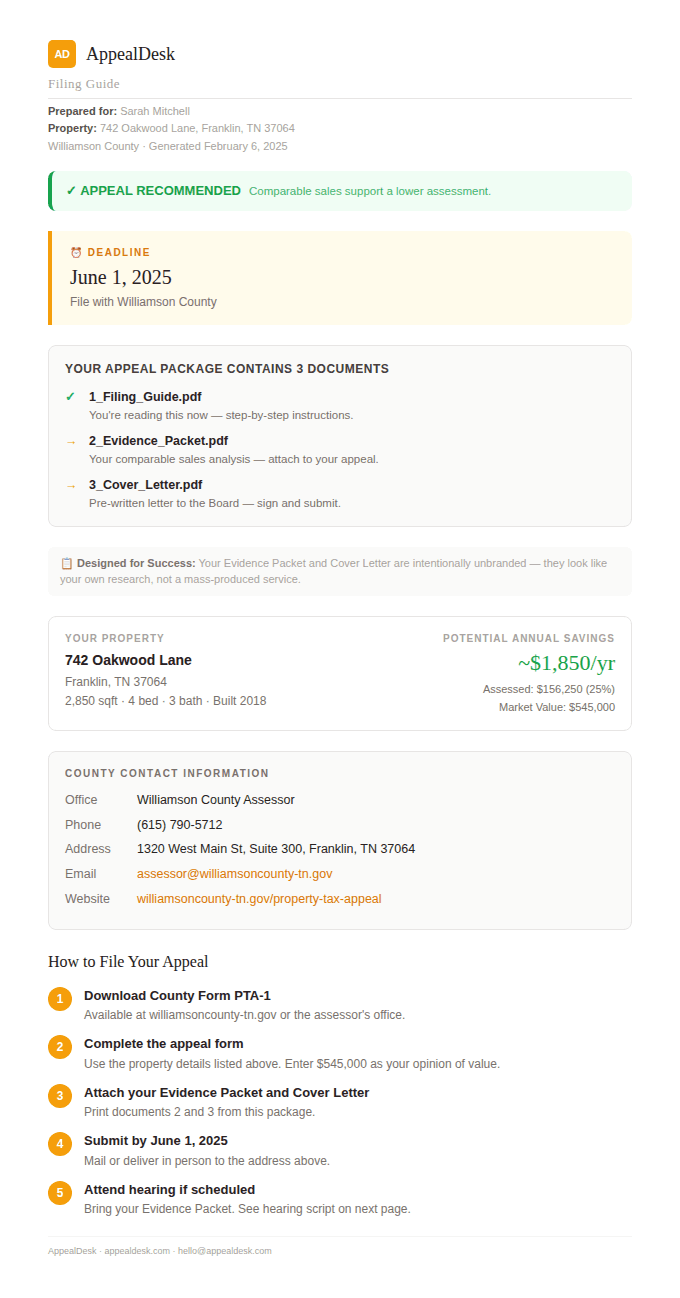 Filing Guide preview